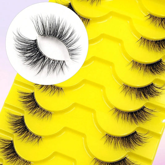 Lot de 10 Paires Faux Cils "Yeux de Chat" - Style Manga Ailé Réutilisable