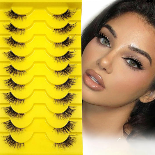 Lot de 10 Paires Faux Cils "Yeux de Chat" - Style Manga Ailé Réutilisable