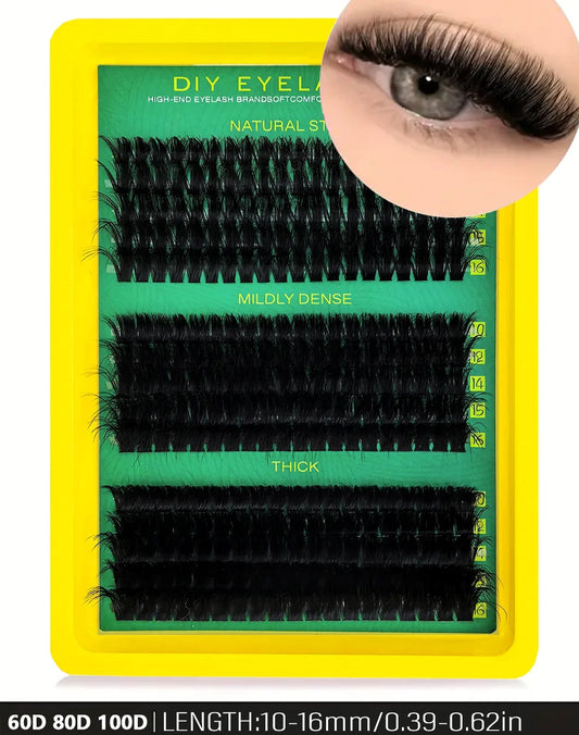 Kit Cils Individuels Volume Russe - 192 Grappes Faux Vison Courbure D 9-16mm