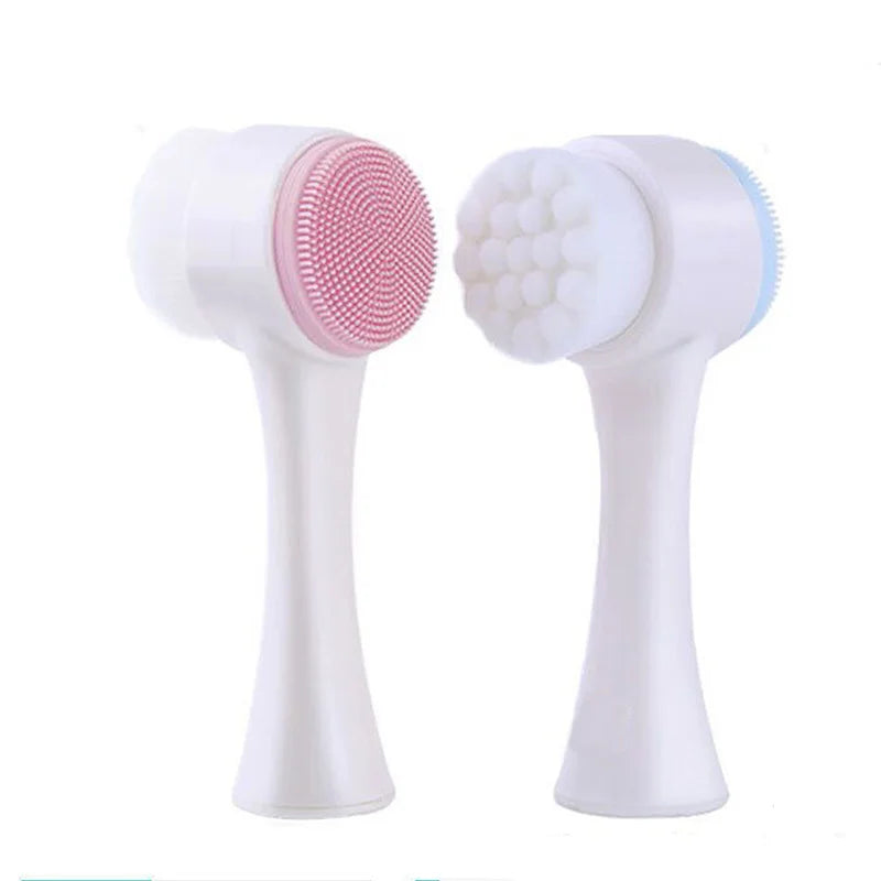 Brosse Visage Silicone Double Face 3D - Nettoyage Profond + Massage Exfoliant Doux