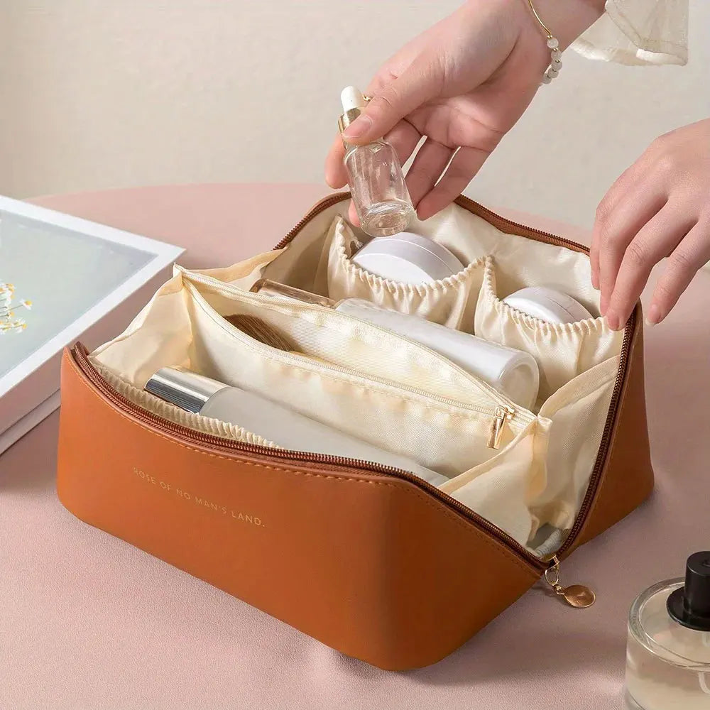 Trousse de Maquillage de Voyage Luxe - Grande Trousse Organisateur avec Compartiments