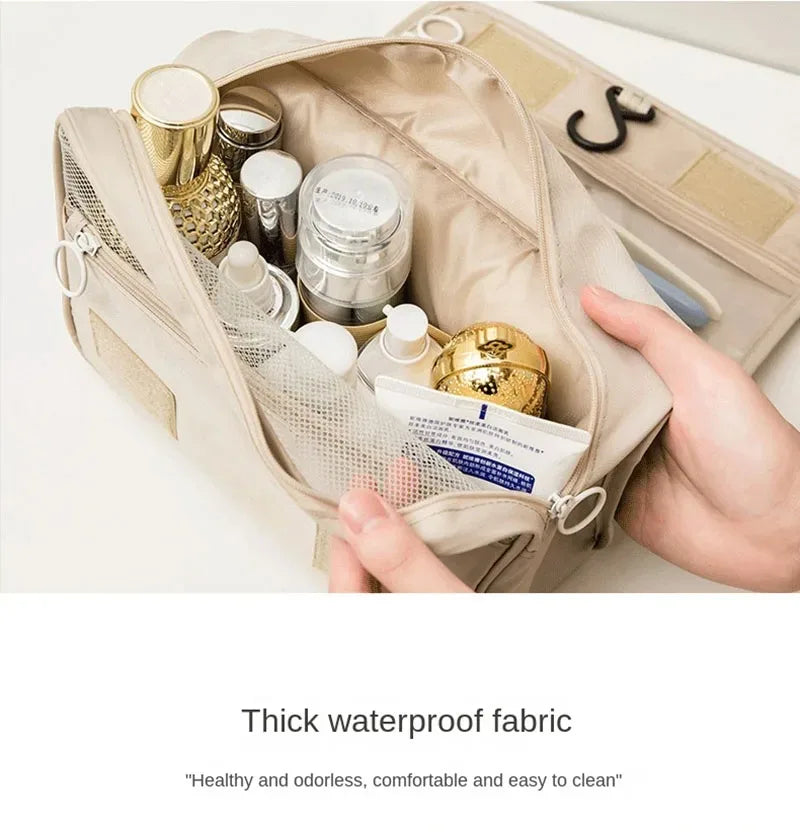 Sac de maquillage de voyage de haute qualité, organisateur de produits de toilette étanche pour femmes, nécessaire de salle de bain, pochette de lavage, sac de rangement de maquillage à crochet