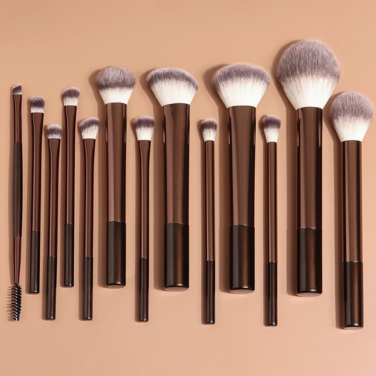 Set de 13 Pinceaux Maquillage Complet - Visage + Yeux + Kabuki + Étui Cadeau