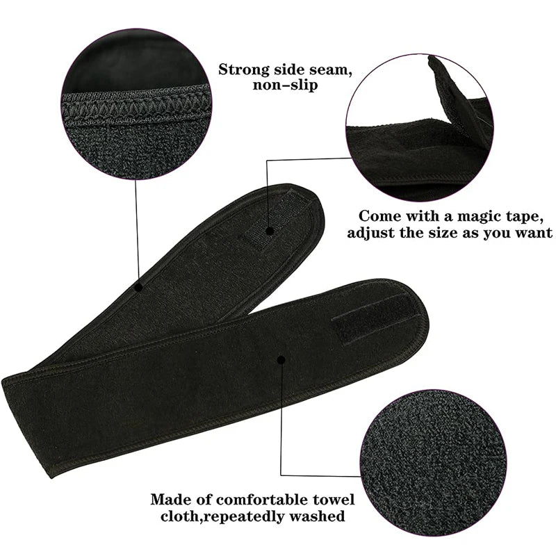 Bandeau Maquillage Réglable en Éponge - Bandeau Spa Douche Yoga Doux et Absorbant