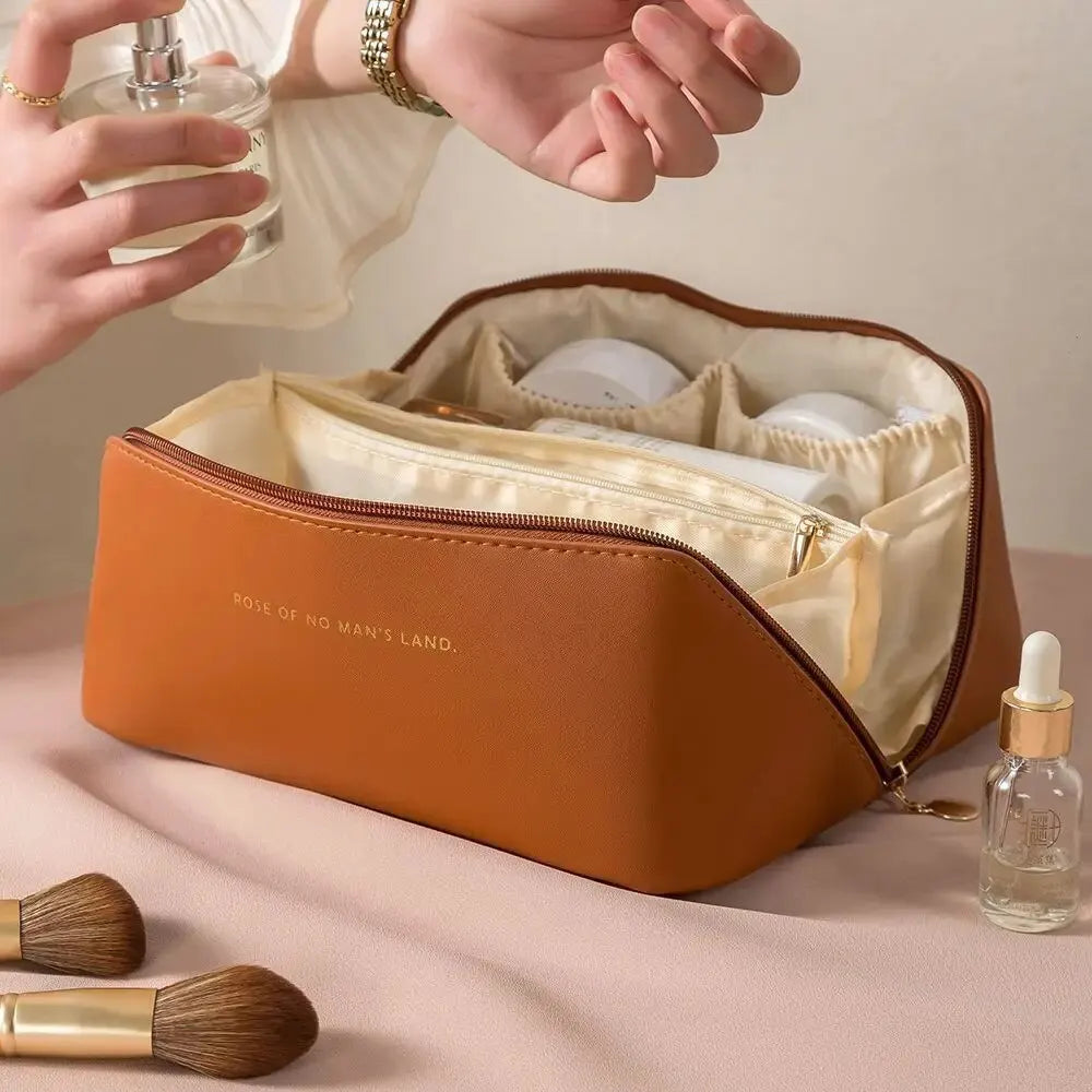 Trousse de Maquillage de Voyage Luxe - Grande Trousse Organisateur avec Compartiments