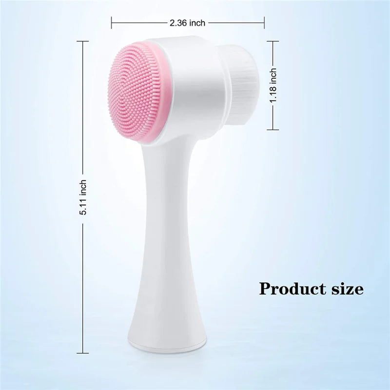 Brosse Visage Silicone Double Face 3D - Nettoyage Profond + Massage Exfoliant Doux