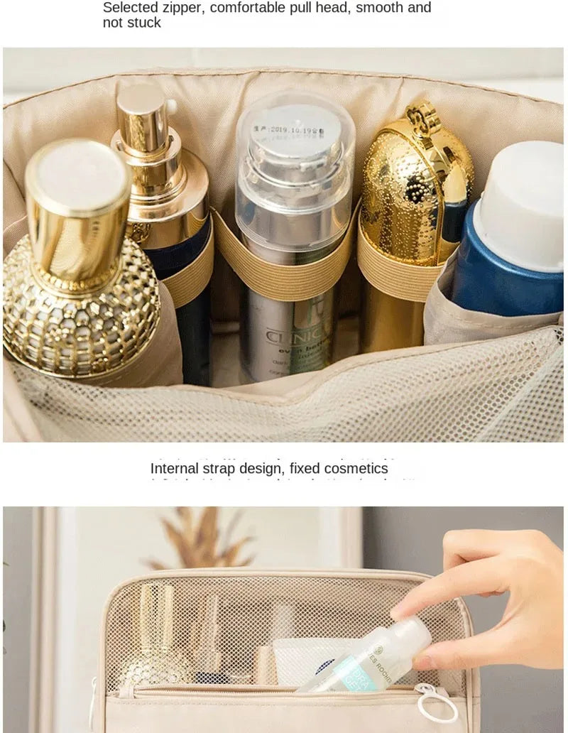 Sac de maquillage de voyage de haute qualité, organisateur de produits de toilette étanche pour femmes, nécessaire de salle de bain, pochette de lavage, sac de rangement de maquillage à crochet