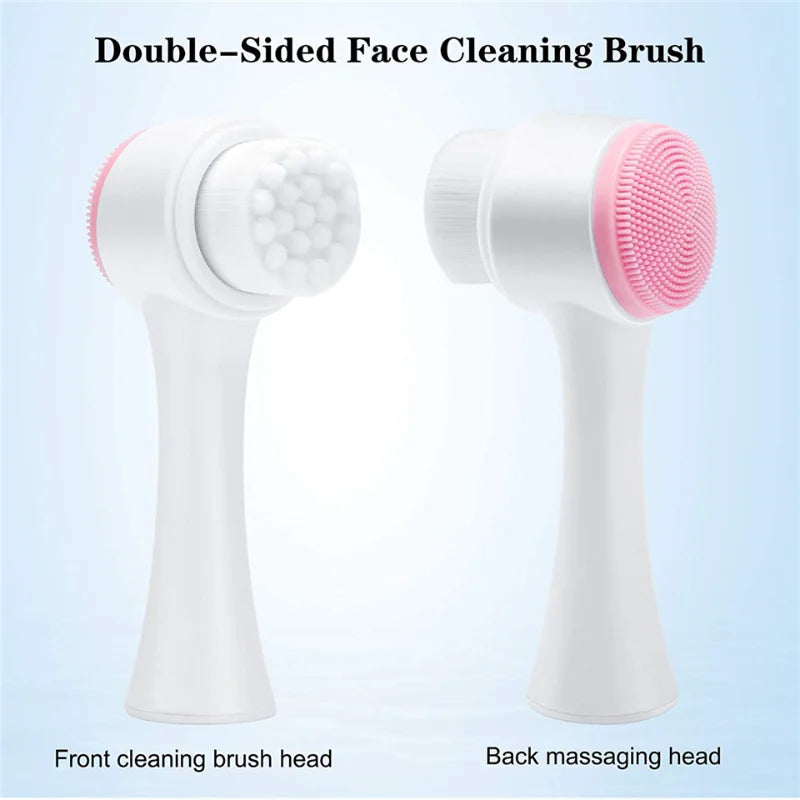 Brosse Visage Silicone Double Face 3D - Nettoyage Profond + Massage Exfoliant Doux