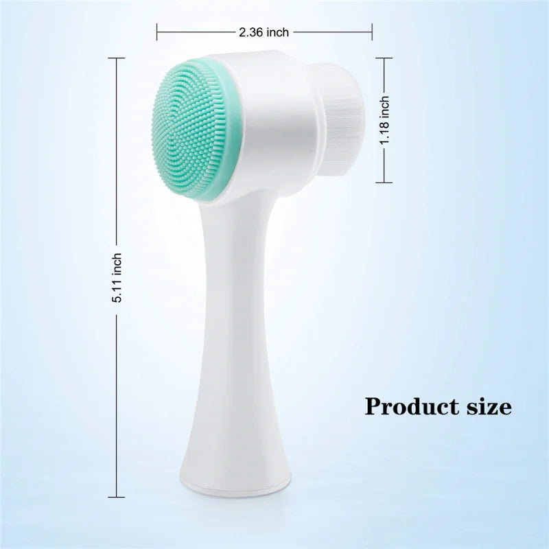 Brosse Visage Silicone Double Face 3D - Nettoyage Profond + Massage Exfoliant Doux
