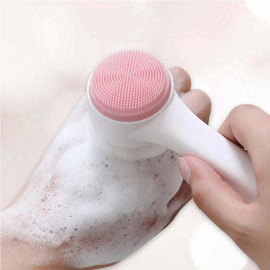 Brosse Visage Silicone Double Face 3D - Nettoyage Profond + Massage Exfoliant Doux