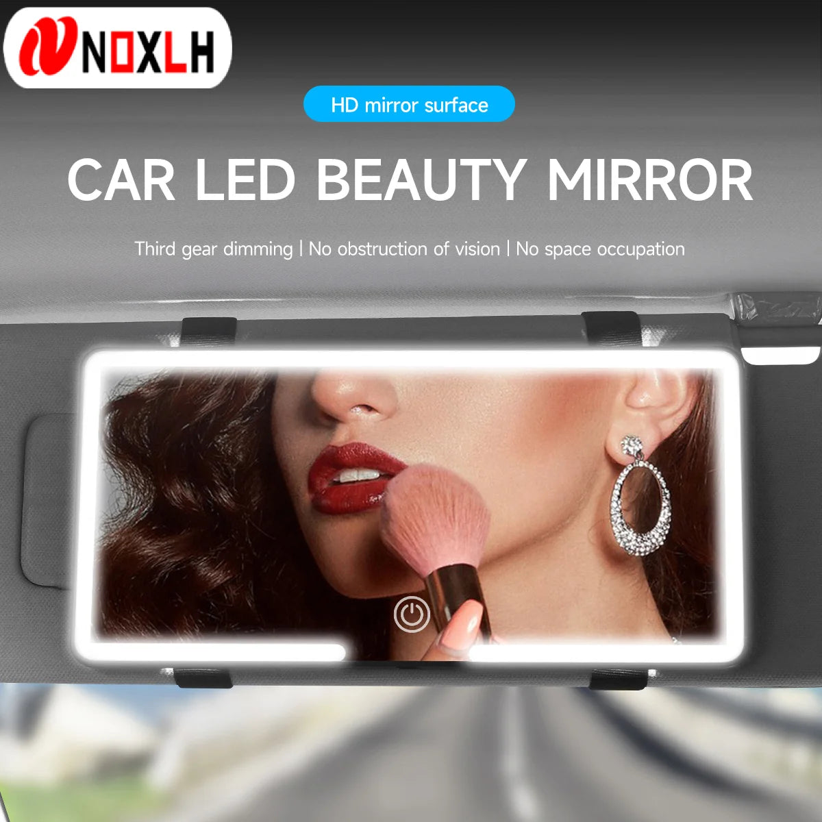 Miroir Maquillage LED Voiture - Pare-Soleil Rechargeable USB + 3 Lumières Tactile