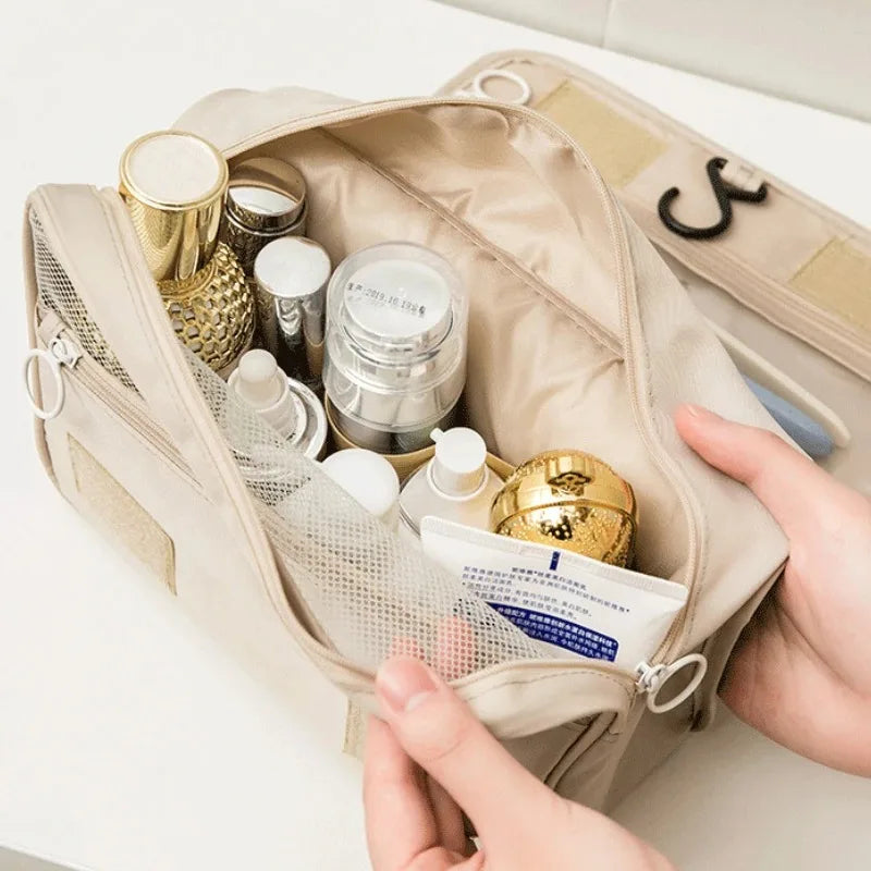 Sac de maquillage de voyage de haute qualité, organisateur de produits de toilette étanche pour femmes, nécessaire de salle de bain, pochette de lavage, sac de rangement de maquillage à crochet