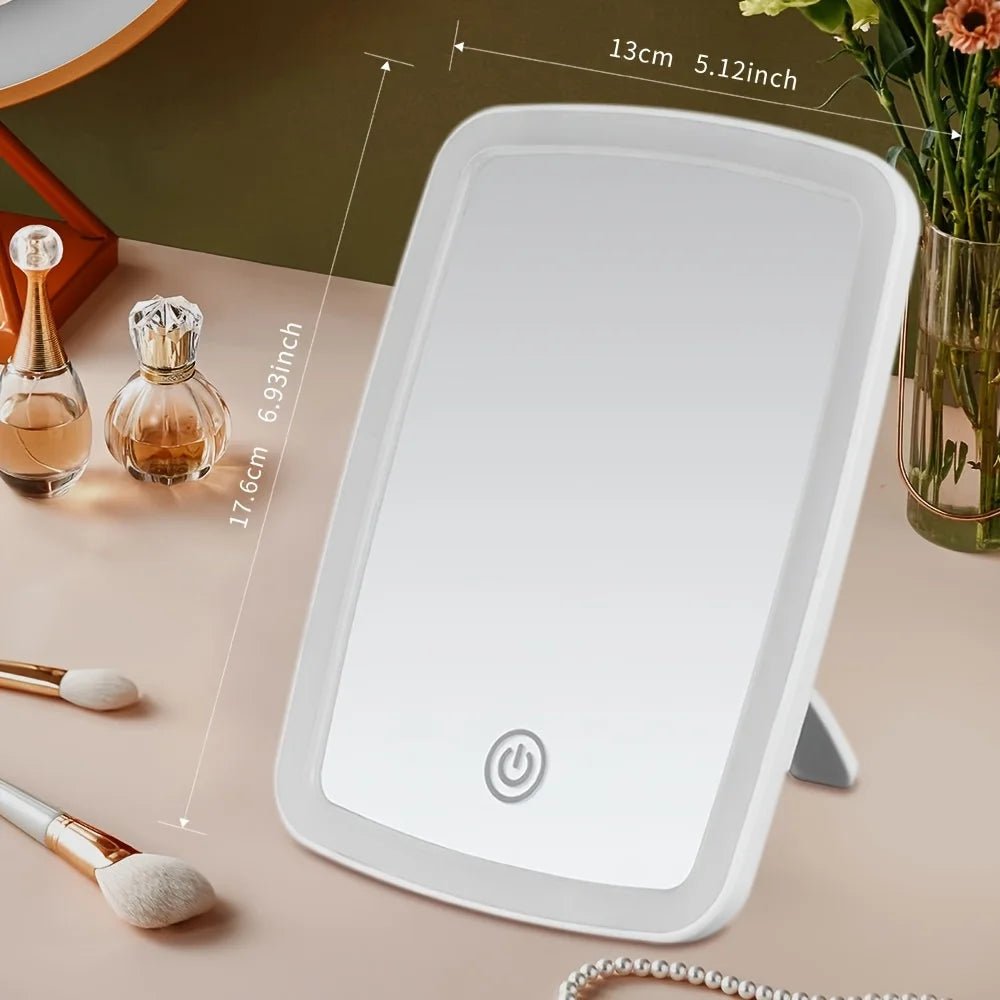Miroir de Maquillage LED Tactile - 3 Lumières + Support Pliable Vanity Voyage