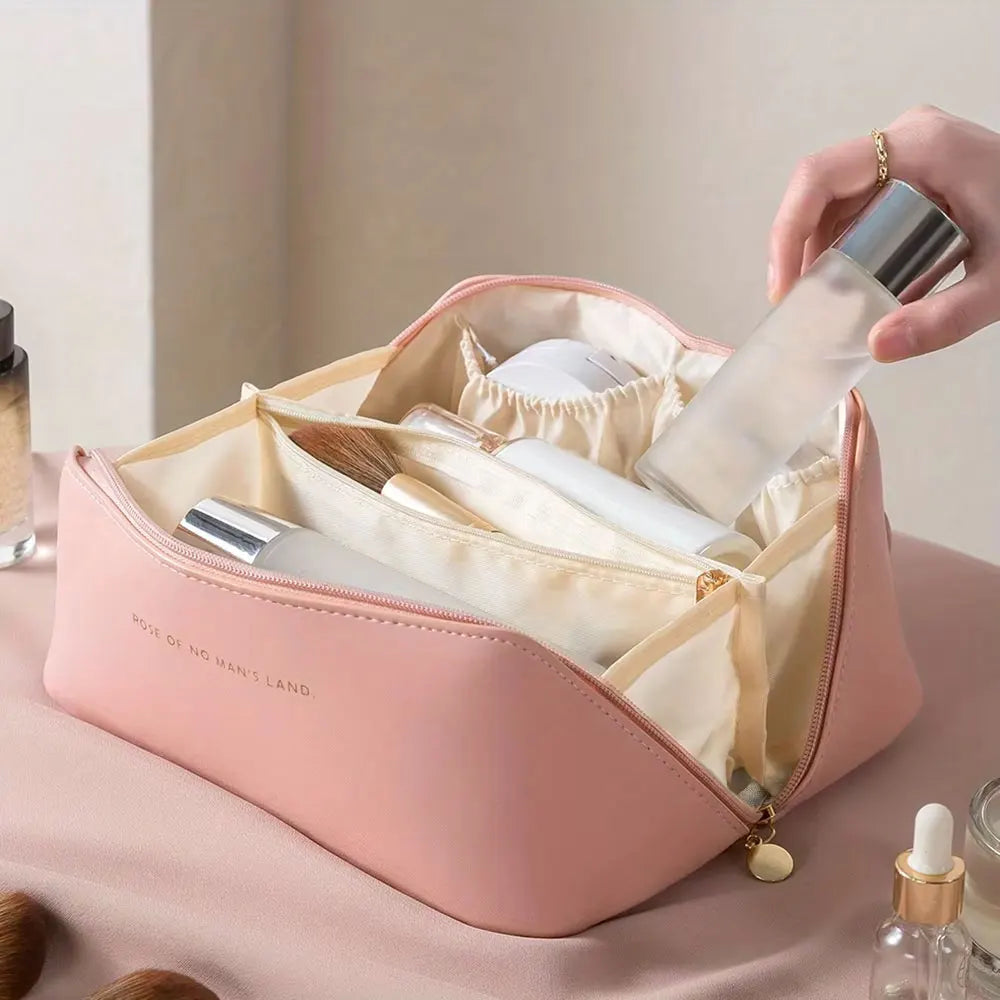 Trousse de Maquillage de Voyage Luxe - Grande Trousse Organisateur avec Compartiments