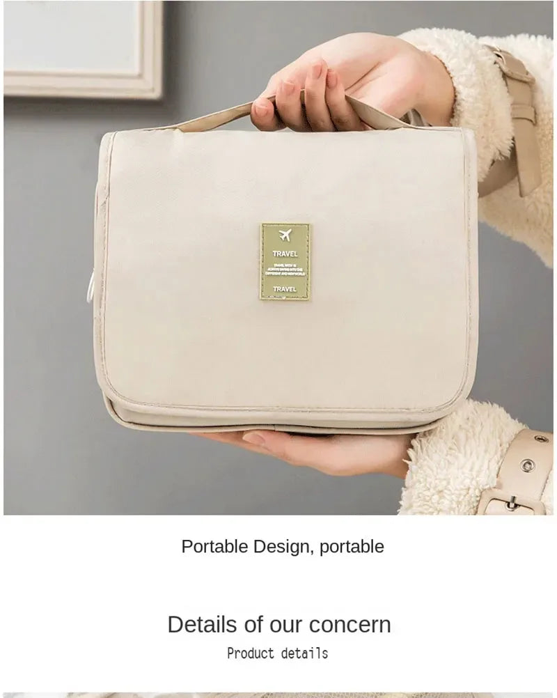 Sac de maquillage de voyage de haute qualité, organisateur de produits de toilette étanche pour femmes, nécessaire de salle de bain, pochette de lavage, sac de rangement de maquillage à crochet