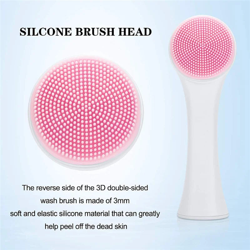 Brosse Visage Silicone Double Face 3D - Nettoyage Profond + Massage Exfoliant Doux