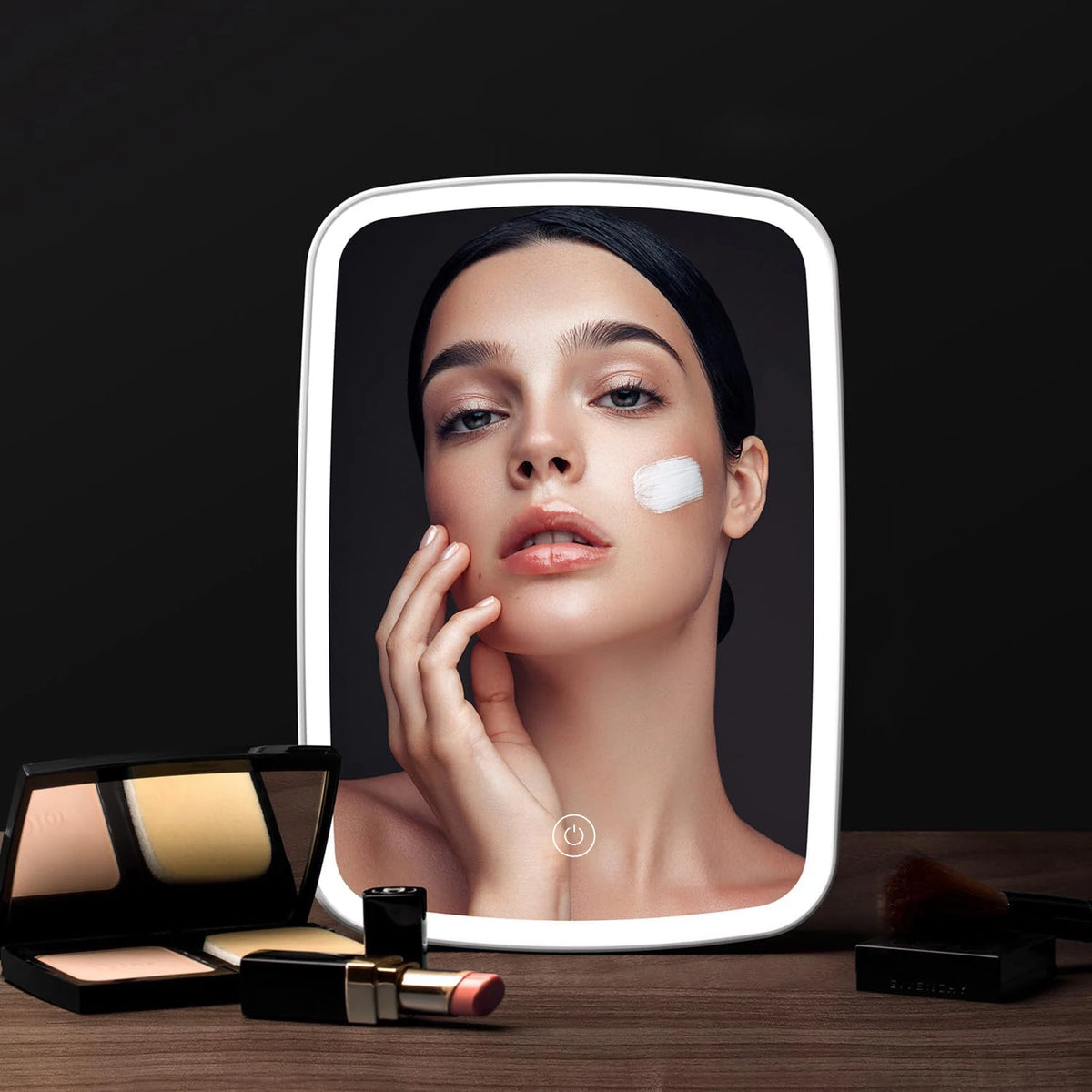 Miroir de Maquillage LED Tactile - 3 Lumières + Support Pliable Vanity Voyage