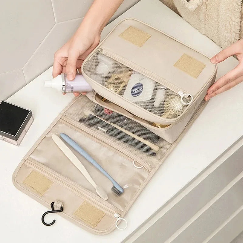 Sac de maquillage de voyage de haute qualité, organisateur de produits de toilette étanche pour femmes, nécessaire de salle de bain, pochette de lavage, sac de rangement de maquillage à crochet