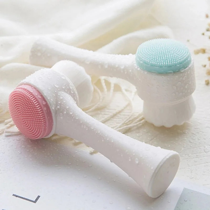 Brosse Visage Silicone Double Face 3D - Nettoyage Profond + Massage Exfoliant Doux