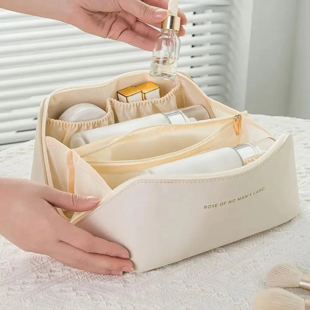Trousse de Maquillage de Voyage Luxe - Grande Trousse Organisateur avec Compartiments