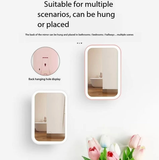 Miroir Maquillage LED Pliable - Écran Tactile + 3 Lumières USB Rechargeable