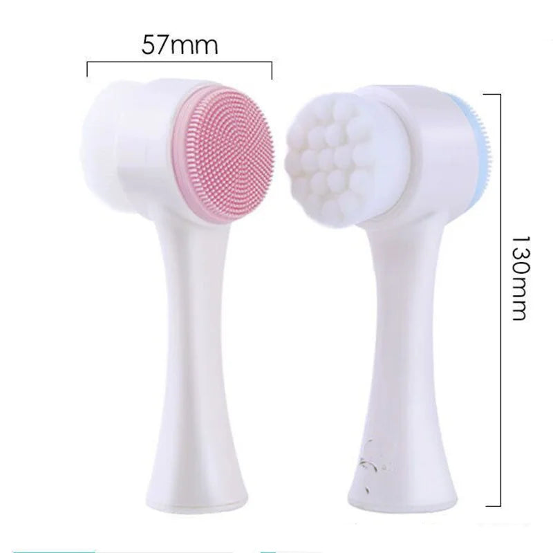 Brosse Visage Silicone Double Face 3D - Nettoyage Profond + Massage Exfoliant Doux