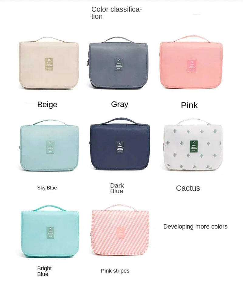 Sac de maquillage de voyage de haute qualité, organisateur de produits de toilette étanche pour femmes, nécessaire de salle de bain, pochette de lavage, sac de rangement de maquillage à crochet